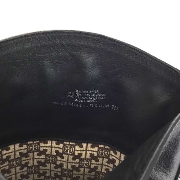 Tory Burch Eloise Riding Boots gold emblem size 7M - Picture 7 of 8